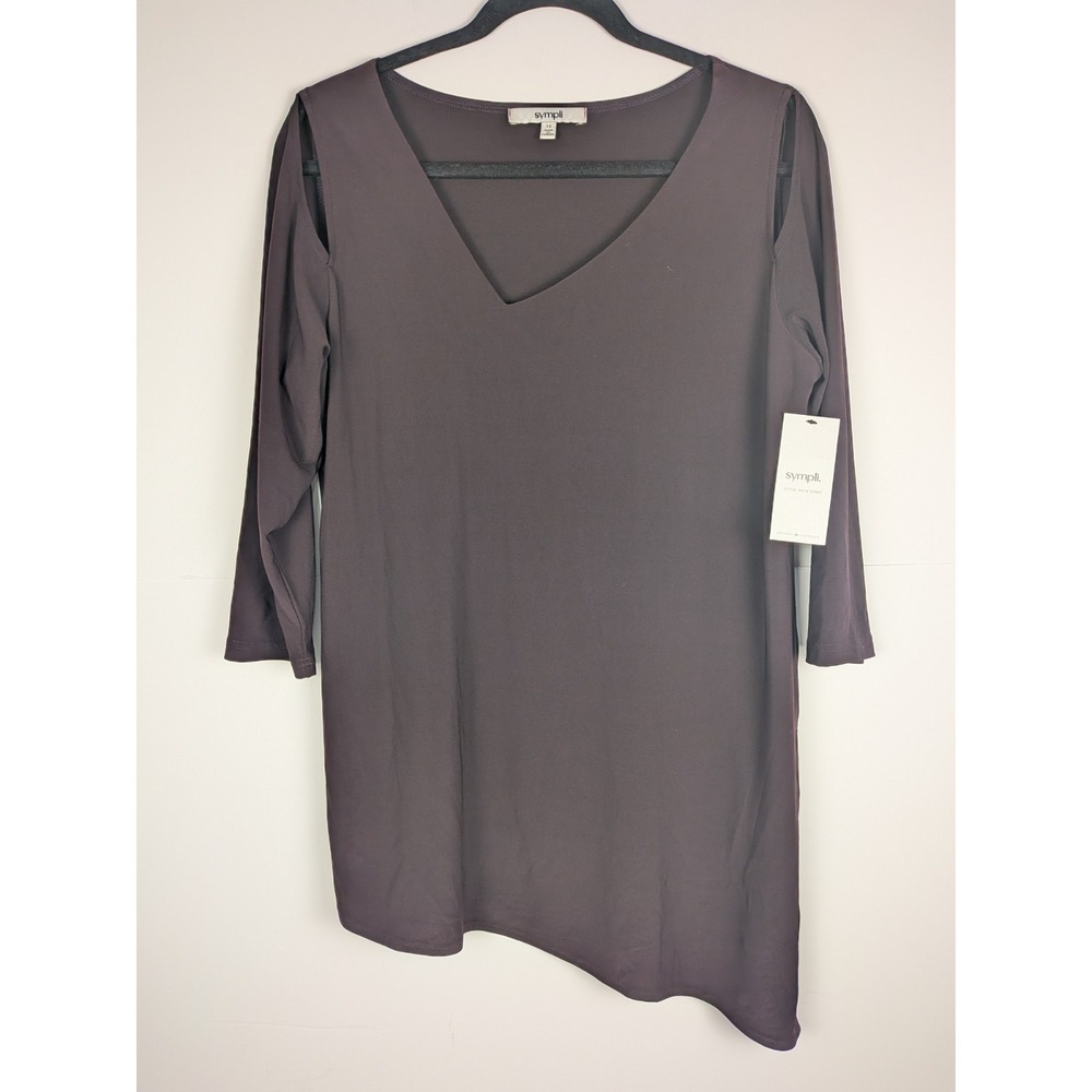 NEW Sympli Color Currant Top Women's 12 Cut Out 3/4 Sleeve